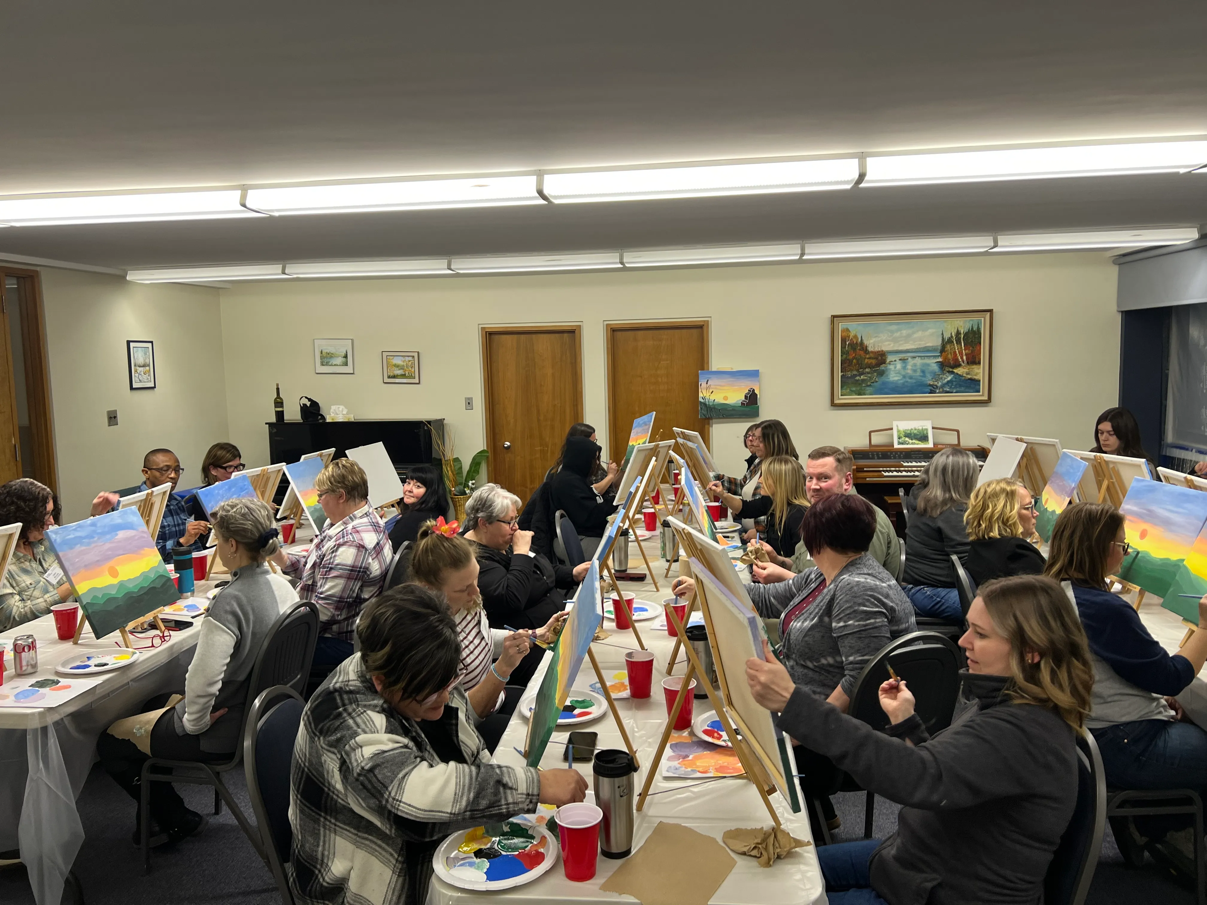 Group painting together