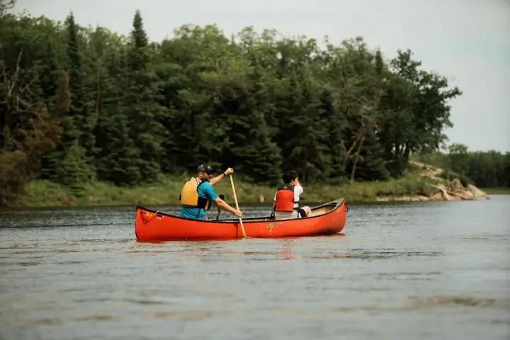 Tour guide canoeing