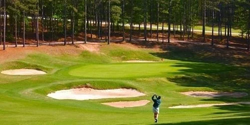 Golfing over sandpits