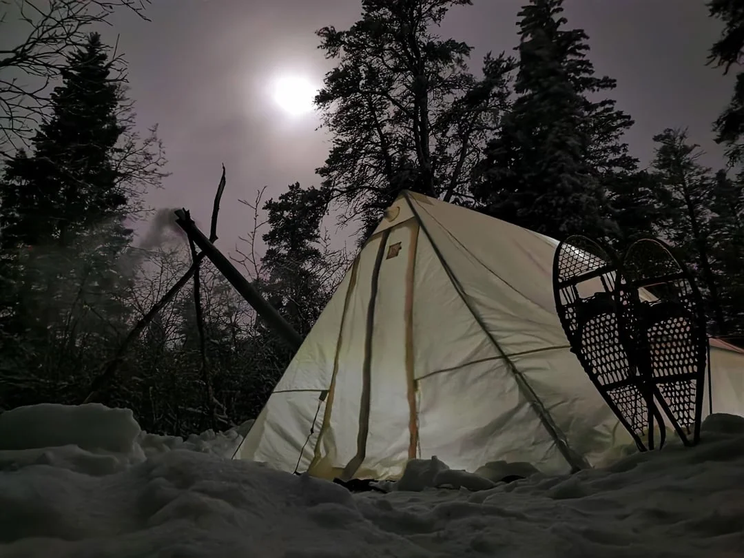 Winter village in Pinawa Manitoba