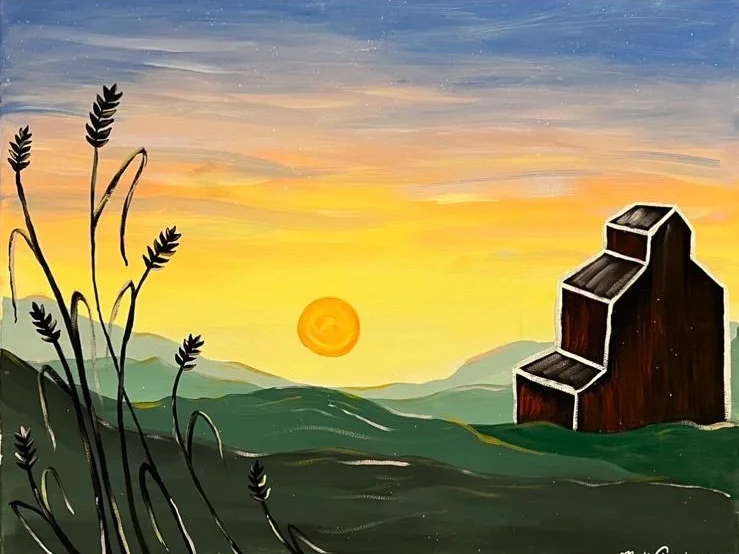 Sunset canvas painting
