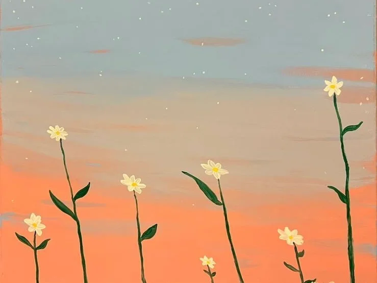 Flower canvas painting