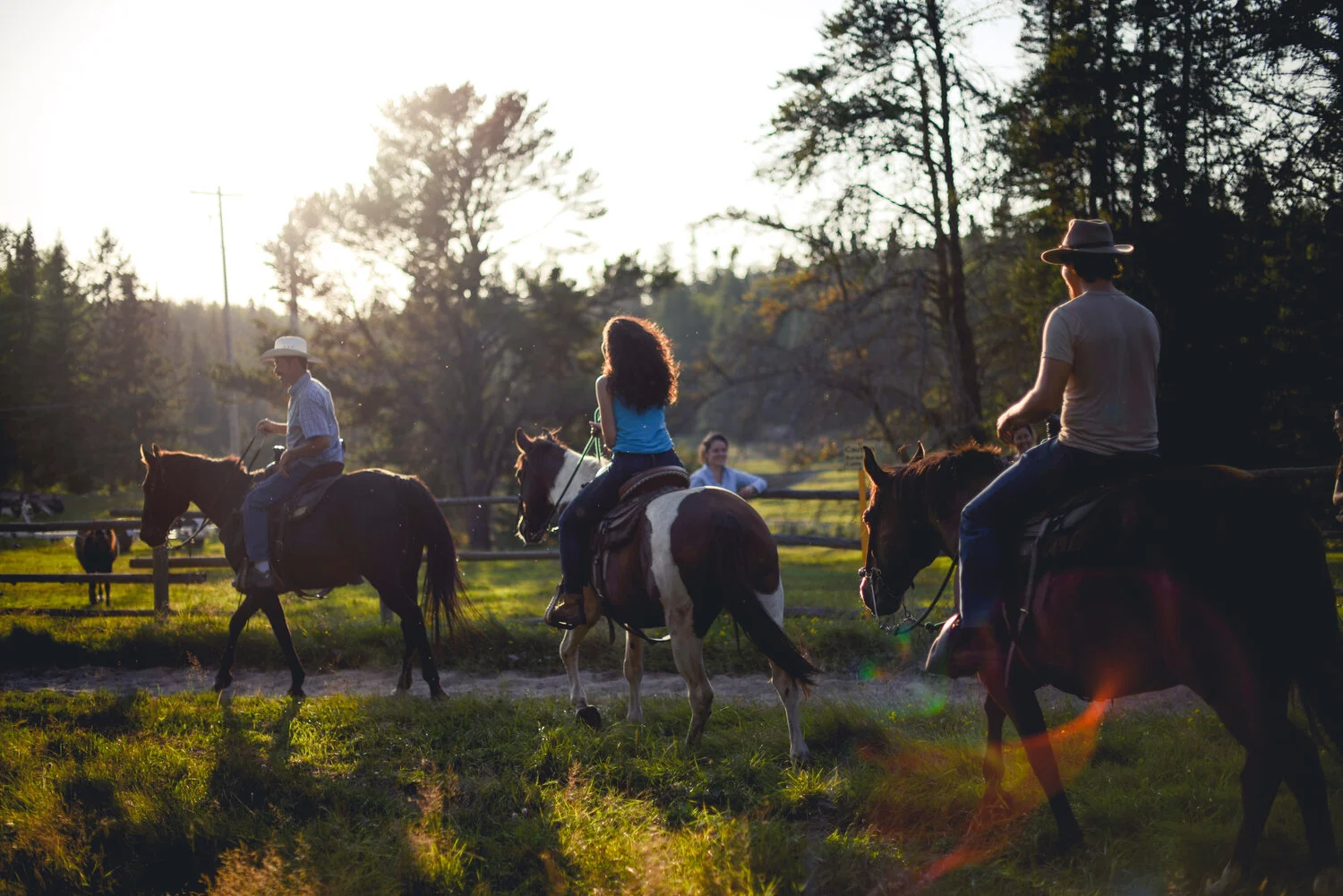 Group horse ride at Falcon Beach Ranch
